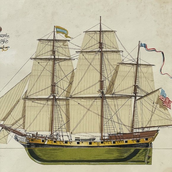 The Privateer Rattlesnake by Joseph A. Phelan - Vintage Nautical Wall Art Print - Picture 14 of 16